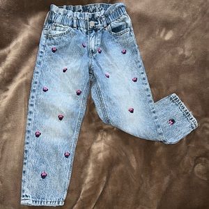 5 toddler girls Minnie Mouse embroidered denim jeans. GAP